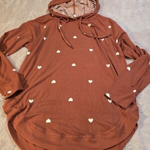 Maurices Rust Hoodie with Heart Accents